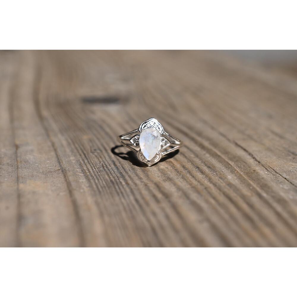 Engagement ring Moonstone sterling silver ring American made